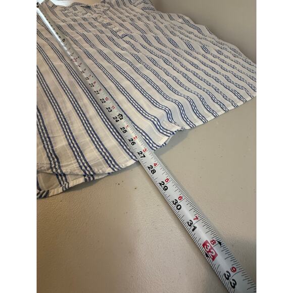 Talbots Striped Cotton Henley Blouse Size XL - Picture 6 of 8